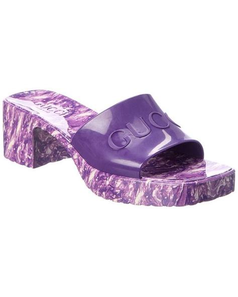 purple gucci rubber sandals|gucci snakeskin sandals.